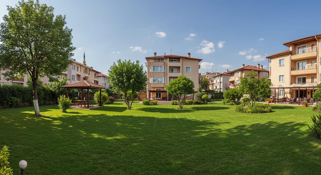 Yıl boyunca düzenli bakım gören bahçe