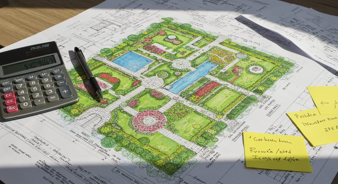 Ankara'da ekonomik bahçe peyzajı ve bütçe planlama aşamalarını gösteren modern bahçe tasarımı