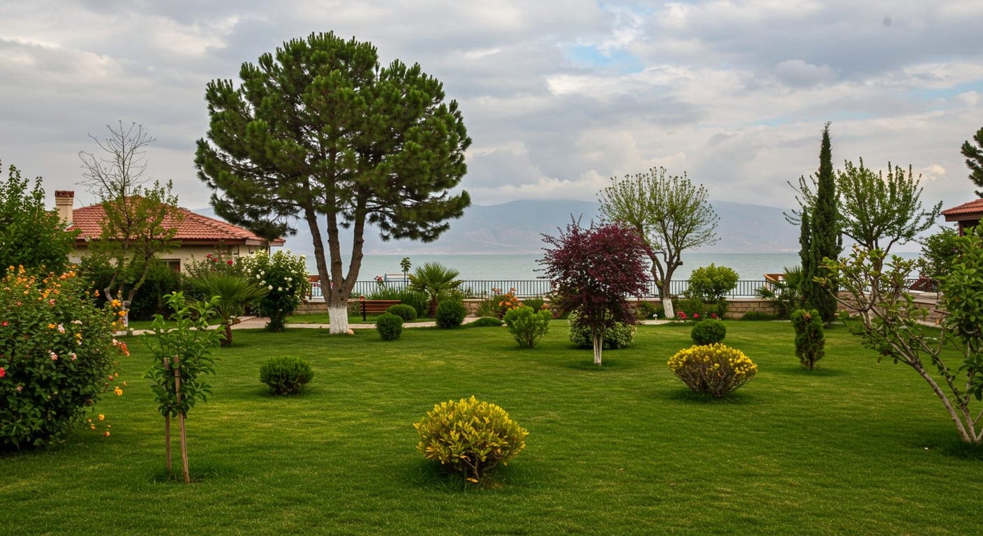 Gölbaşı'nda bahçe peyzaj uygulaması, Ankara'nın doğal yeşil alanına yakın villa bahçesi