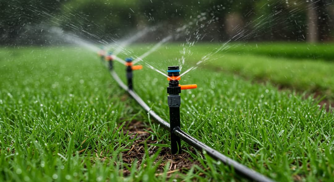 Ankara bahçesinde damlama sulama borusu ve sprinkler başlık kurulum çalışması