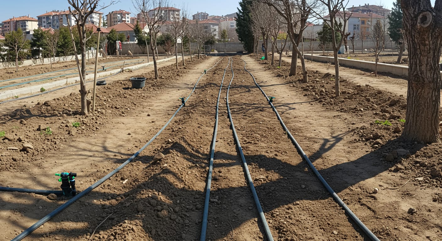 Bahçe sulama sisteminin planlanması ve boru hattı yerleşimi