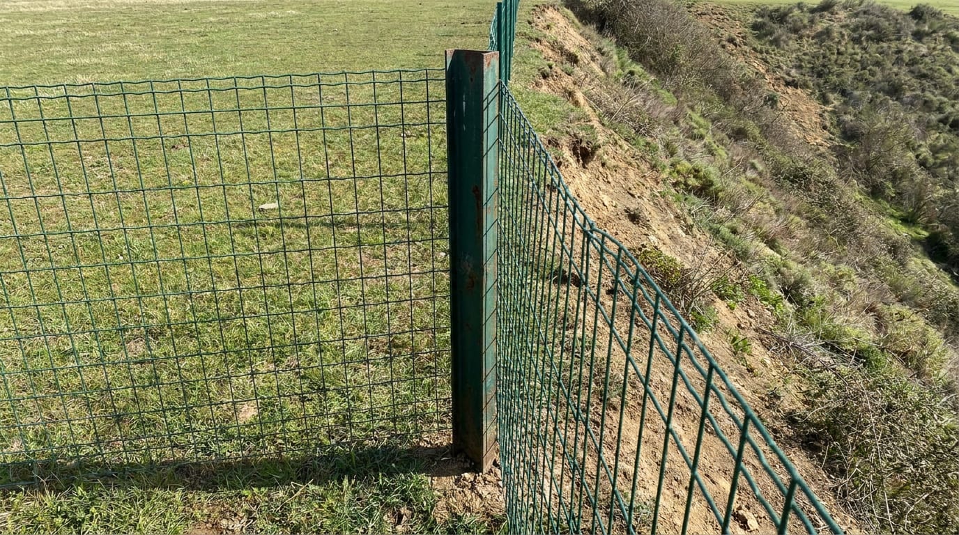 Düzlükten eğime geçiş noktasında duran direk