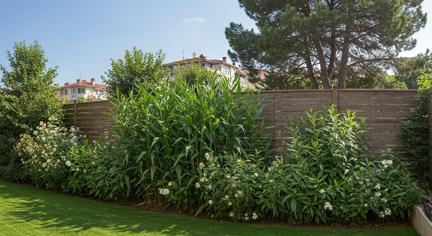 Villa bahçesinde mahremiyet sağlayan perde bitki ve çit